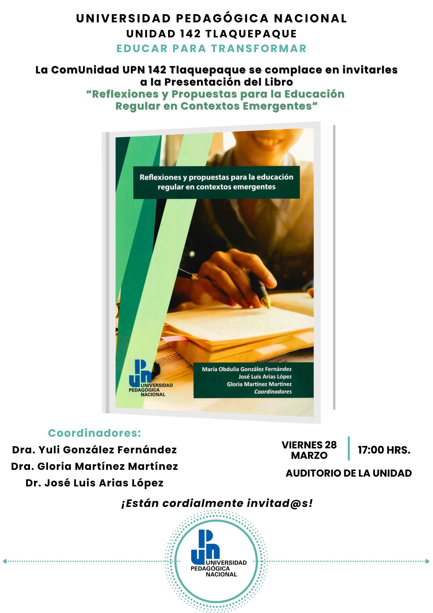 Presentación del Libro “Reflexiones y Propuestas para la Educación Regular en Contextos Emergentes”.